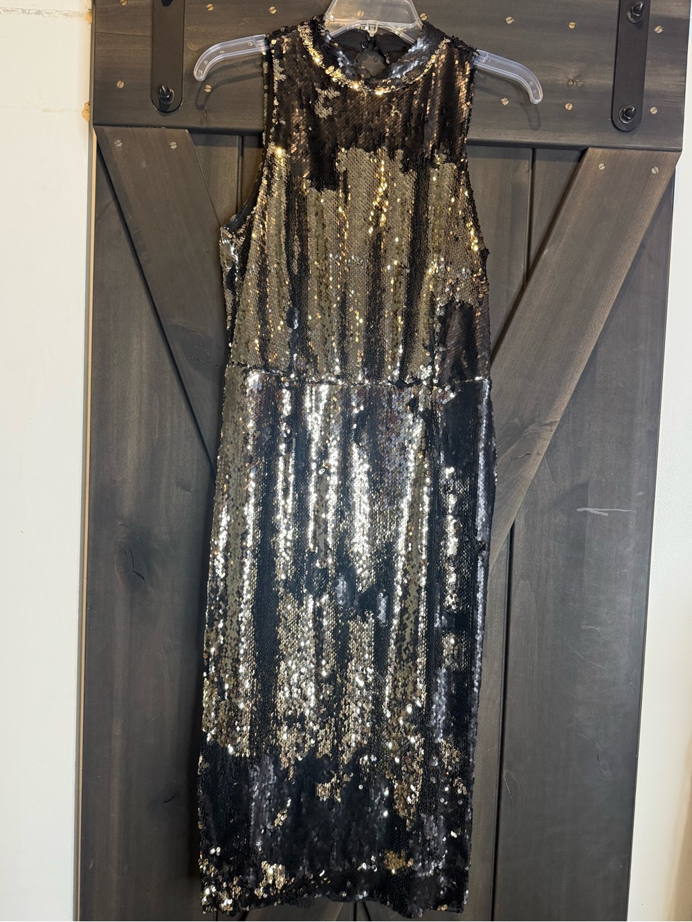 Zara Sequin high neck tube midi